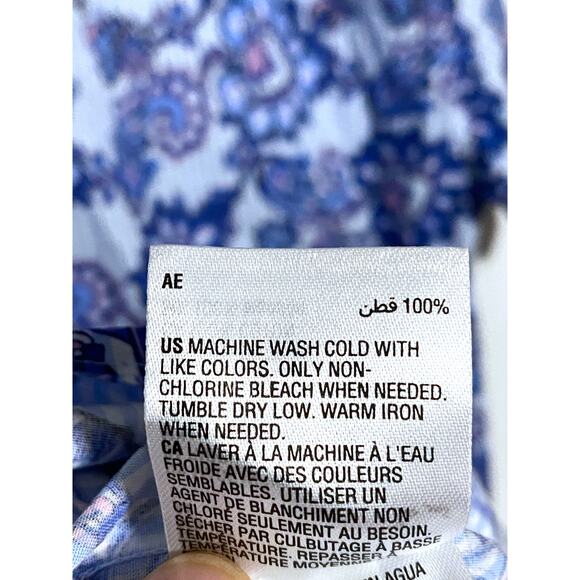 Club Room Paisley Blue Pink Button Shirt Coastal Preppy Beachy Summer Men XL NWT - Picture 9 of 9